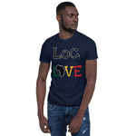 The Loc Love T-shirt is a stylish and vibrant piece of clothing that celebrates the beauty and cultural significance of dreadlocks. Made from high-quality fabric, this t-shirt features a bold and eye-catching design with the words "Loc Love" emblazoned across the front. The design incorporates the Rastafarian colors in the word Love dreadlocks, symbolizing unity, pride, and love for this unique hairstyle. With its comfortable fit and expressive design, the Loc Love T-shirt is perfect for anyone 