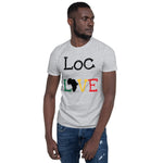 The Loc Love T-shirt is a stylish and vibrant piece of clothing that celebrates the beauty and cultural significance of dreadlocks. Made from high-quality fabric, this t-shirt features a bold and eye-catching design with the words "Loc Love" emblazoned across the front. The design incorporates the Rastafarian colors in the word Love dreadlocks, symbolizing unity, pride, and love for this unique hairstyle. With its comfortable fit and expressive design, the Loc Love T-shirt is perfect for anyone 