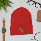 Africa Rastafari Cuffed Beanie