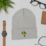 Africa Rastafari Cuffed Beanie