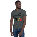 The Loc Love T-shirt is a stylish and vibrant piece of clothing that celebrates the beauty and cultural significance of dreadlocks. Made from high-quality fabric, this t-shirt features a bold and eye-catching design with the words "Loc Love" emblazoned across the front. The design incorporates the Rastafarian colors in the word Love dreadlocks, symbolizing unity, pride, and love for this unique hairstyle. With its comfortable fit and expressive design, the Loc Love T-shirt is perfect for anyone 