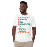 The brother shirt, is a stylish and vibrant garment that showcases the word brotha as an acronym. Typically made from cotton or a cotton-blend fabric, these shirts feature bold, colorful adinkra symbol Nkonsonkonson that represents unity.